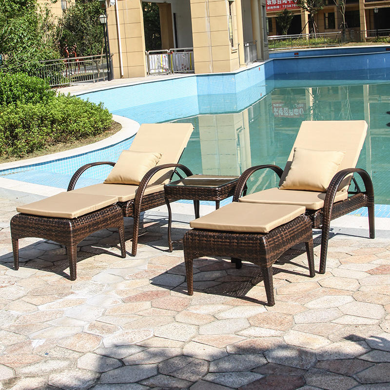 Waterproof Outdoor Lounge Furniture Swimming Pool Lounge With Handrail