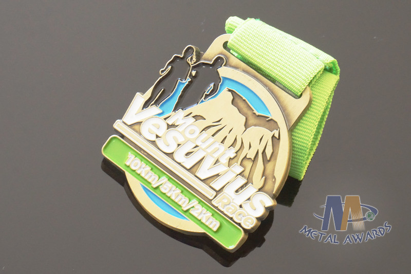 Round Shape Bespoke Marathon Medal / Custom Soft Enamel Running Medals