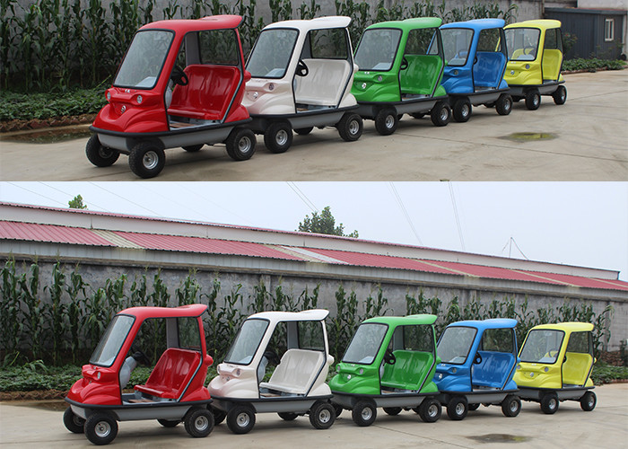 350 W DC Motor Electric Sightseeing Car With Double Seats Green Lead Acid Traction Battery