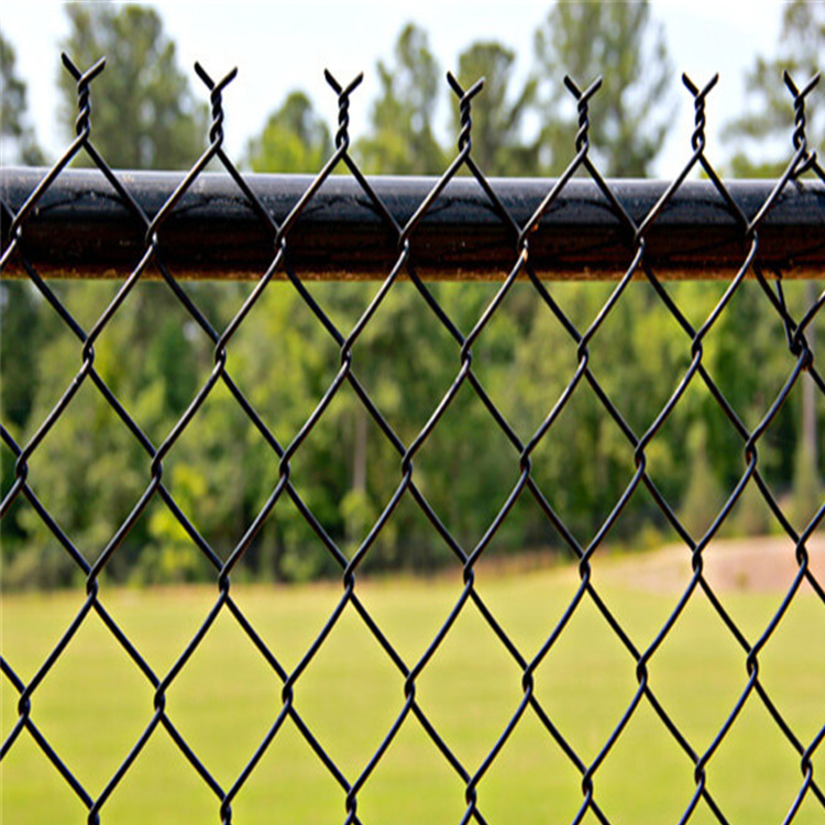 100ft Galvanized Black PVC Coated Chain Link Wire Mesh Fence For Sport Court