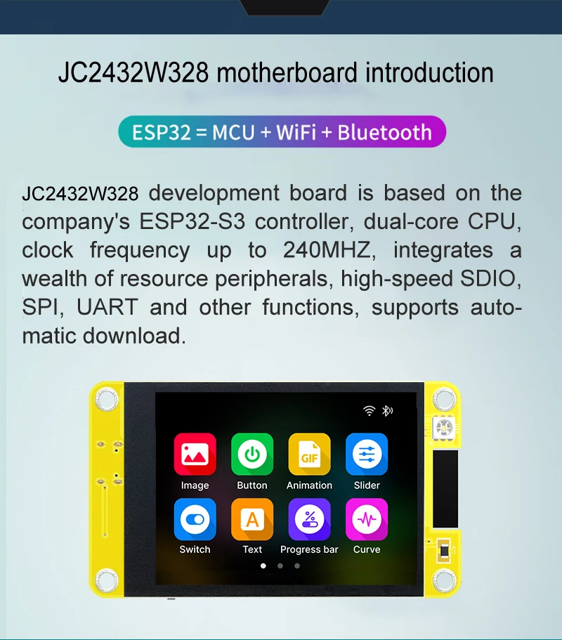 Resistance Touch 65K Color TFT HMI Display Module 320*240 Pixel Resolution 5V Operating Voltage