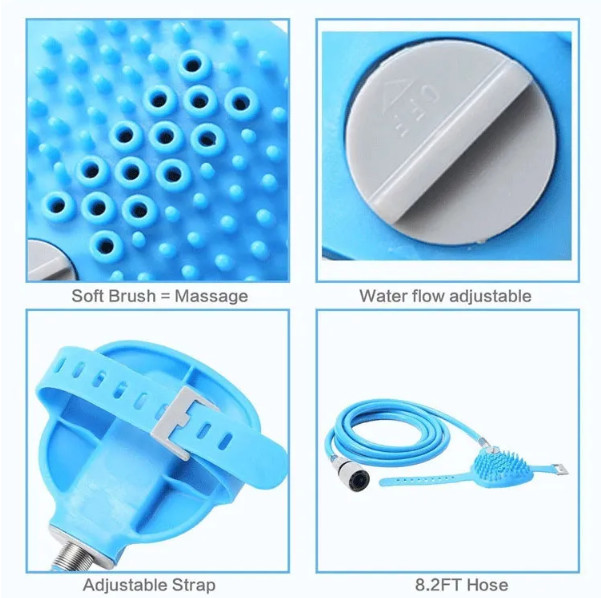 Silicone Dog Shower Sprayer Sustainable Dog Hair Grooming Kit