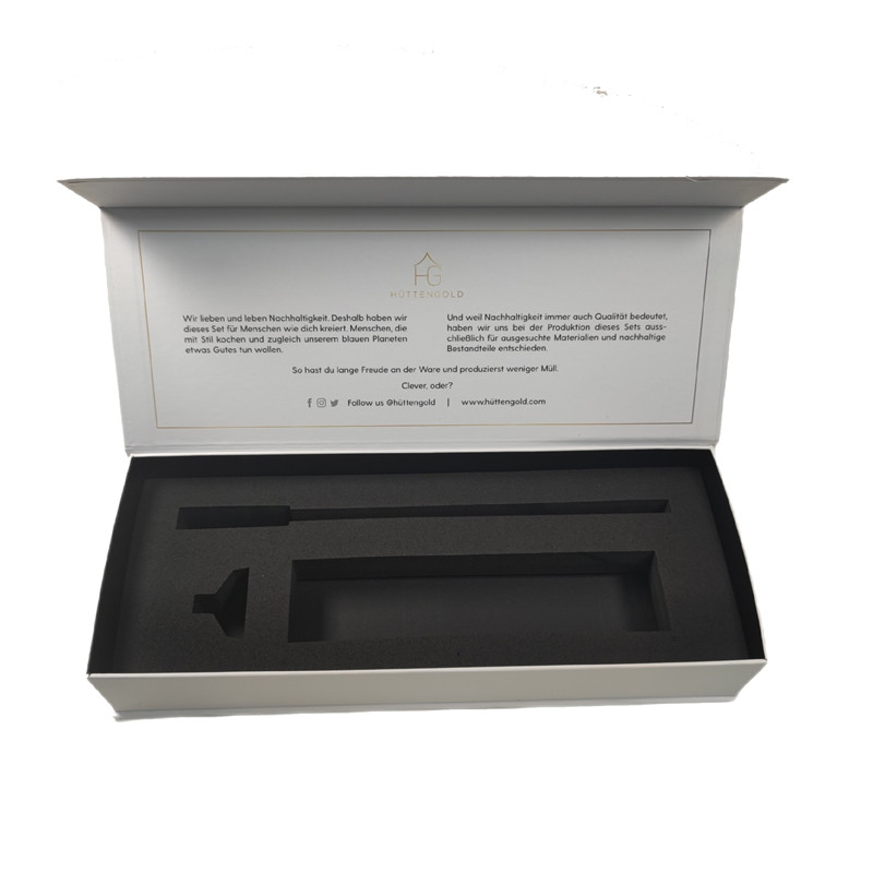 Fashion Luxury Hair Brush Black Gift Box Set with EVA Foam and Gold Foil Printing Handling