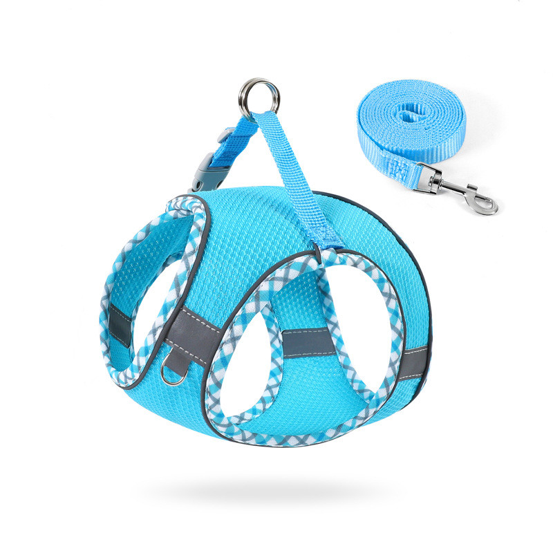 Pet Breathable Mesh Harness Dog Reflective Leash For Small Medium Dnd Large Dogs