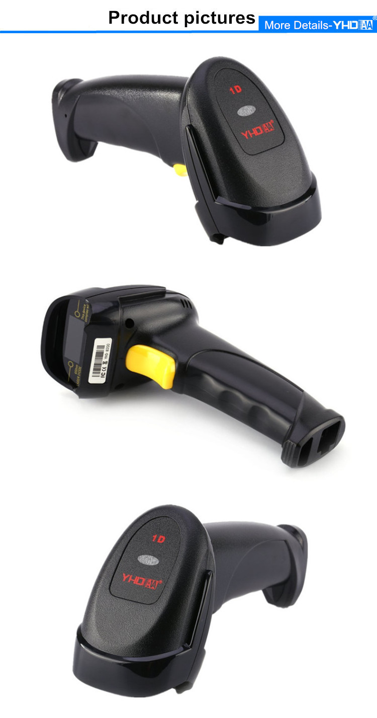 Bi Directional Laser 1D Barcode Scanner Handheld For Warehouse Library Supermarket