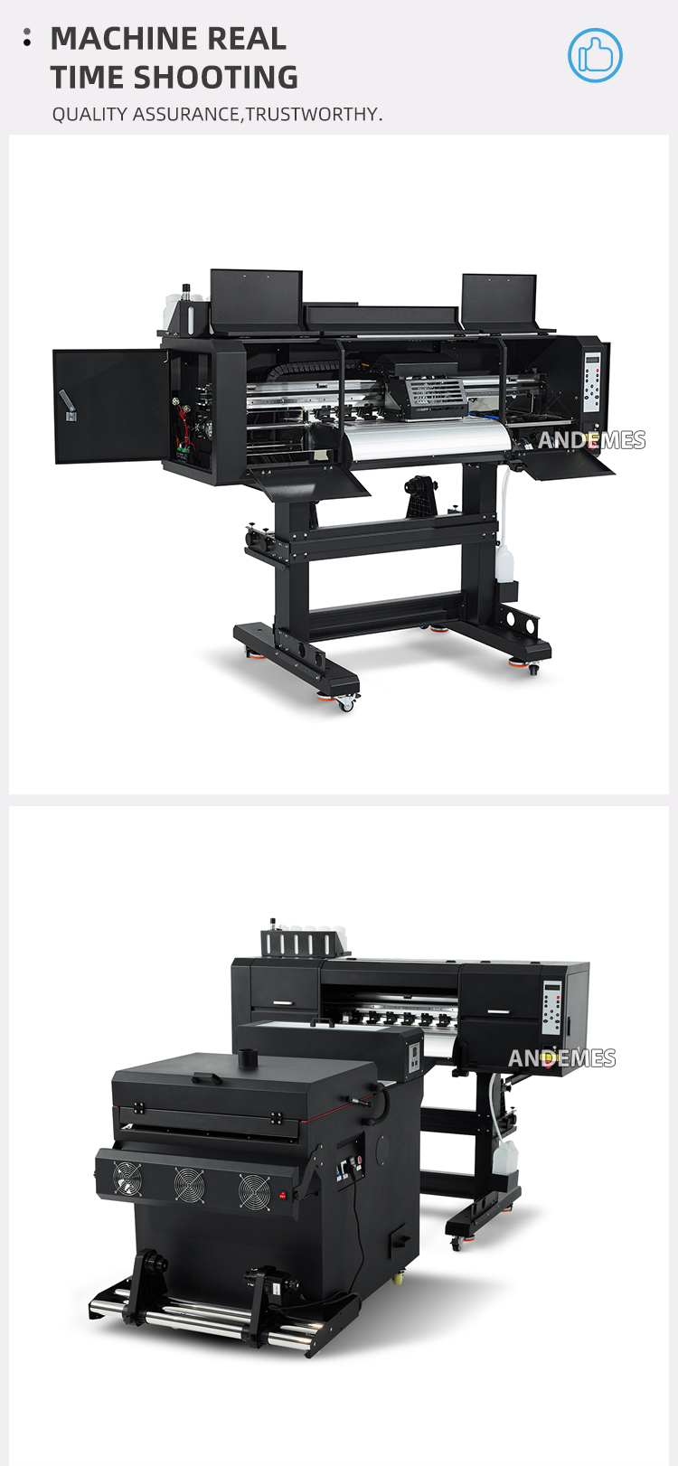 Dual XP600 i3200 24inch 60cm DTF Inkjet Printing Pet Film Printer Machine A3 33cm