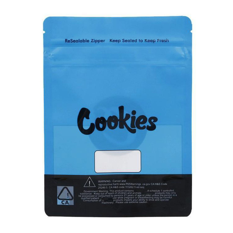 3.5g Mylar Self Sealing Bags For Cookies Resealable Custom Logo