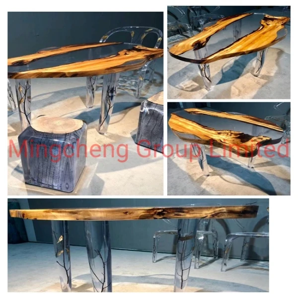 Two Parts Mix Ratio 3 to 1 Crystal Clear Epoxy Resin for Wooden Rivertable Casting
