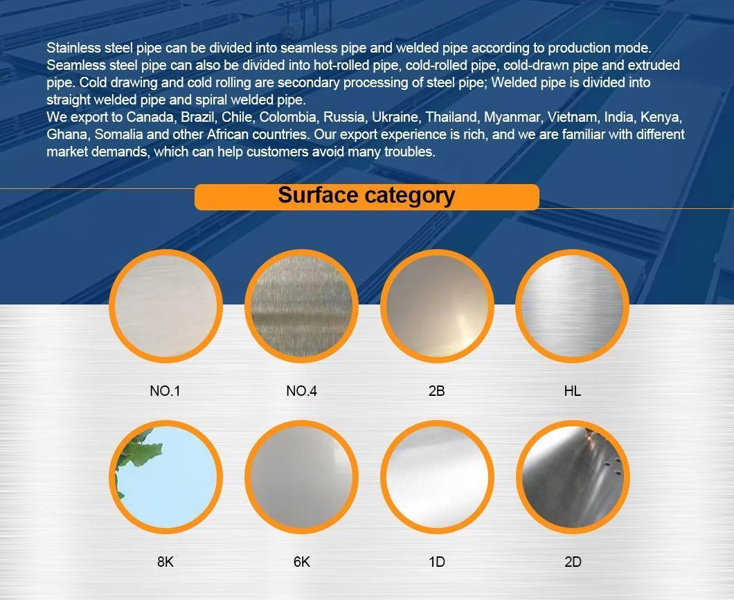Top Quality 304/304L Stainless Steel Tube Best Price Surface Bright Polished Inox 316L Stainless Steel Pipe/Tube