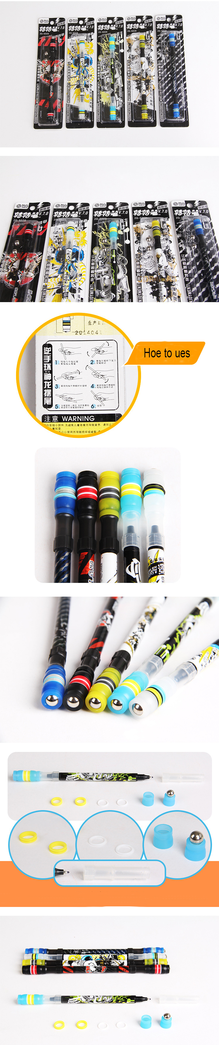 Pen Funny Rotating Pen Spinning Gaming Pen for Kids Students Writing Toy Ballpoint Pen