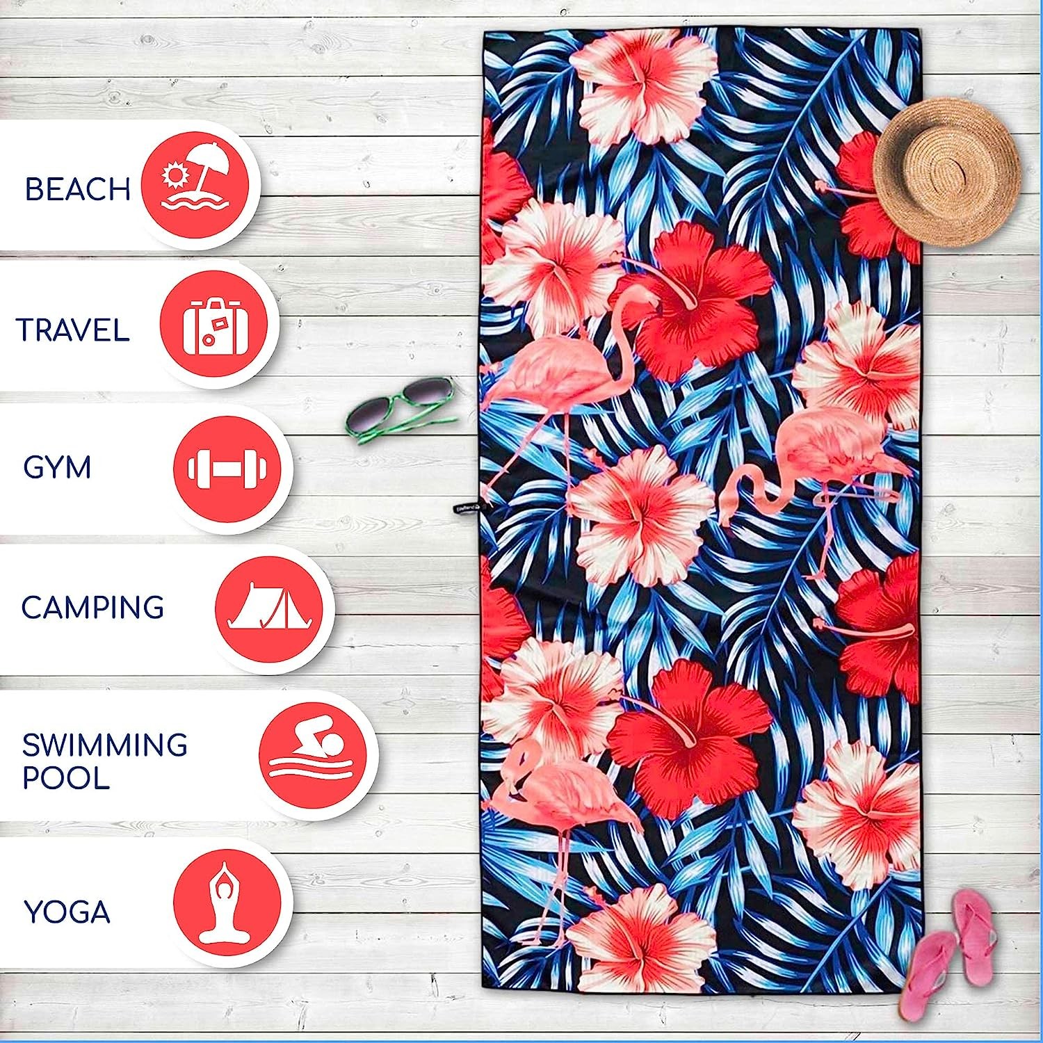 Wholesale Custom Lightweight Print Logo Design Sublimated Digital Printed MicroFibre Personalized Sand Free Beach Towels