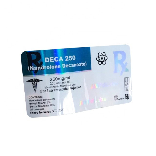 Rectangular Holographic Waterproof Stickers Offset Printing For Steroid Bottle