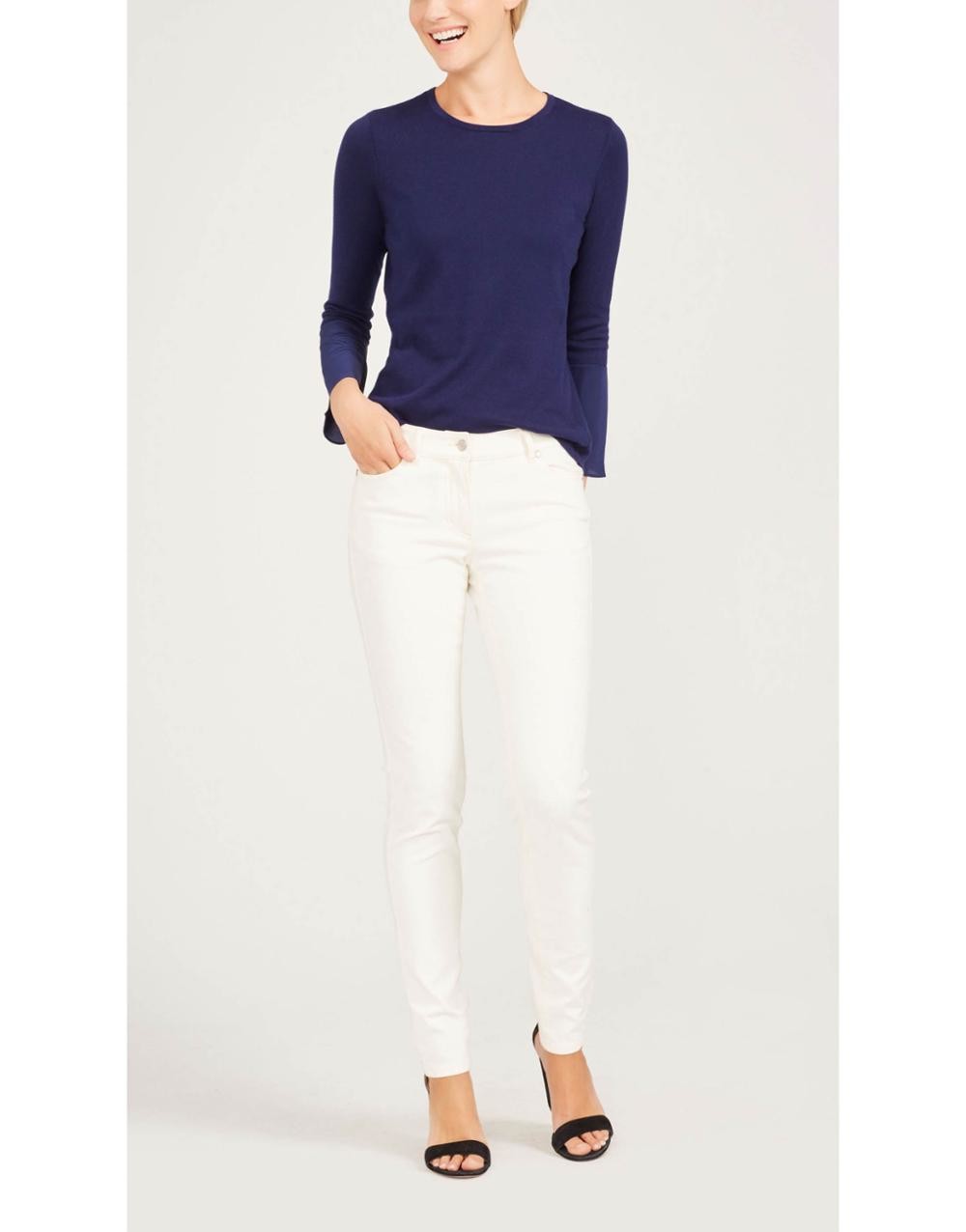 WOMEN'S 60% cotton/20% viscose/15% nylon/5% cashmere KNITTED SWEATER PULLOVER