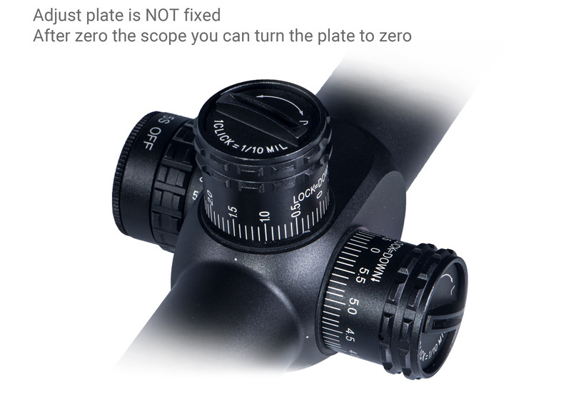 Zero Locking Target Turrets Tactical Hunting Scope MOA Audible / Resettable Windage