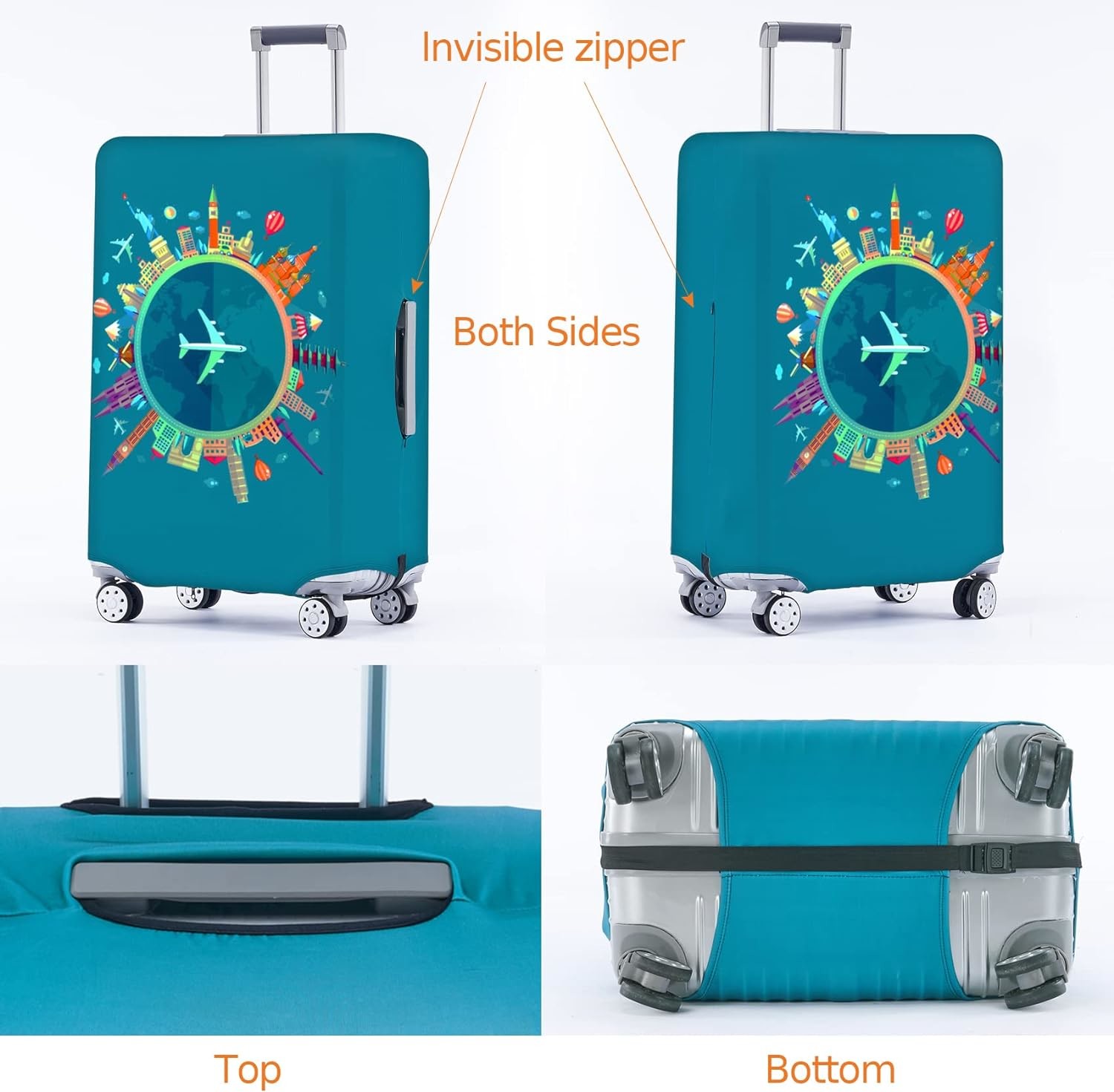 Travelkin Luggage Covers For Suitcase Tsa Approved,Suitcase Cover Protector Fit 18-32 Inch Luggage
