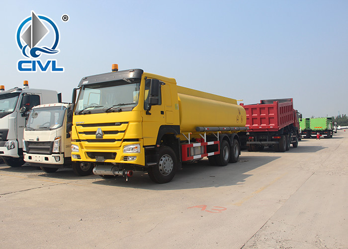 LHD 6x4 Yellow Fuel Tank Truck336HP Radial Tyre Liquid Tanker Truck Fuel Oil Transportation Lengthened Cab