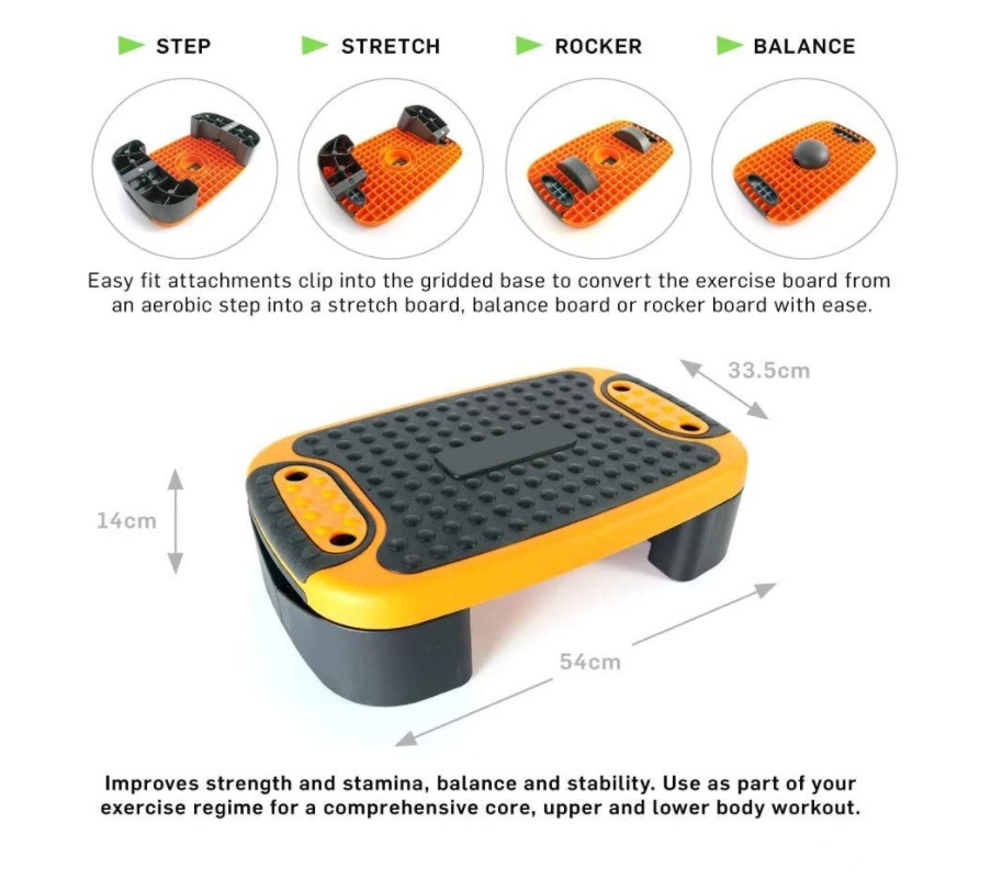 Non Slip 54.5cm Step Board For Workout Step Up Platform Balance Training