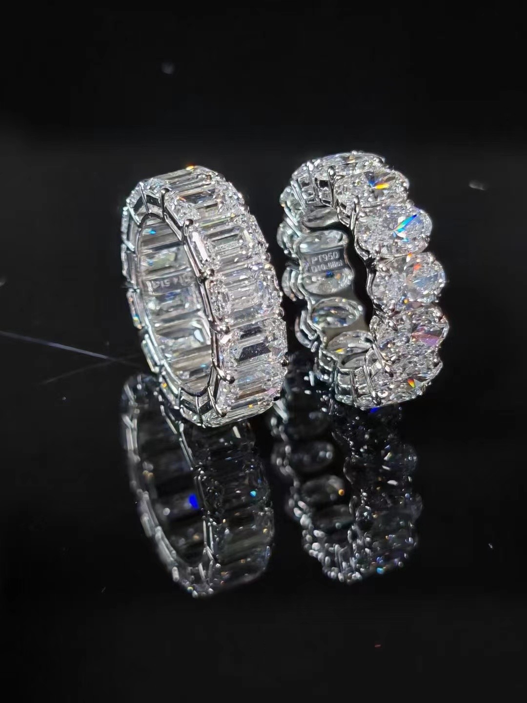 Oval Lab Grown Diamond Rings Emerald Cut Eternal Diamond Ring