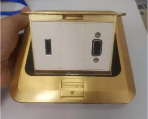 Buy cheap Brass Copper Fggp Golden RJ45 Floor Socket Hdmi Vga Data Floor Electrical Outlet product