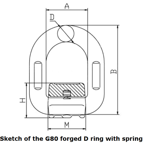 G80 Forged D Ring Weldable D Rings With Spring Alloy Steel 1.12T - 15T