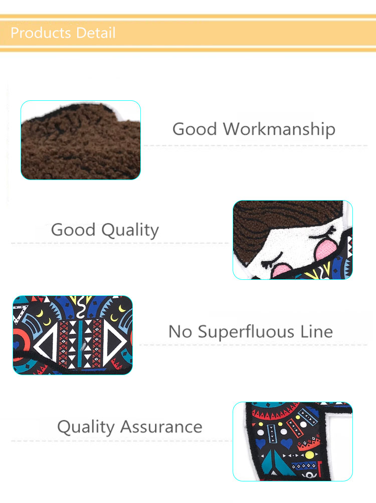 Japanese Style Chenille Embroidery Patches , Kimono Girl Retro Patches For Clothing