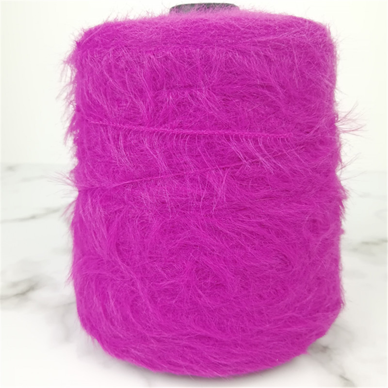 1/7NM 4CM Feather Yarn Long Hairy No Hairy Drop Off 100% Nylon Customized Color Core Yarn