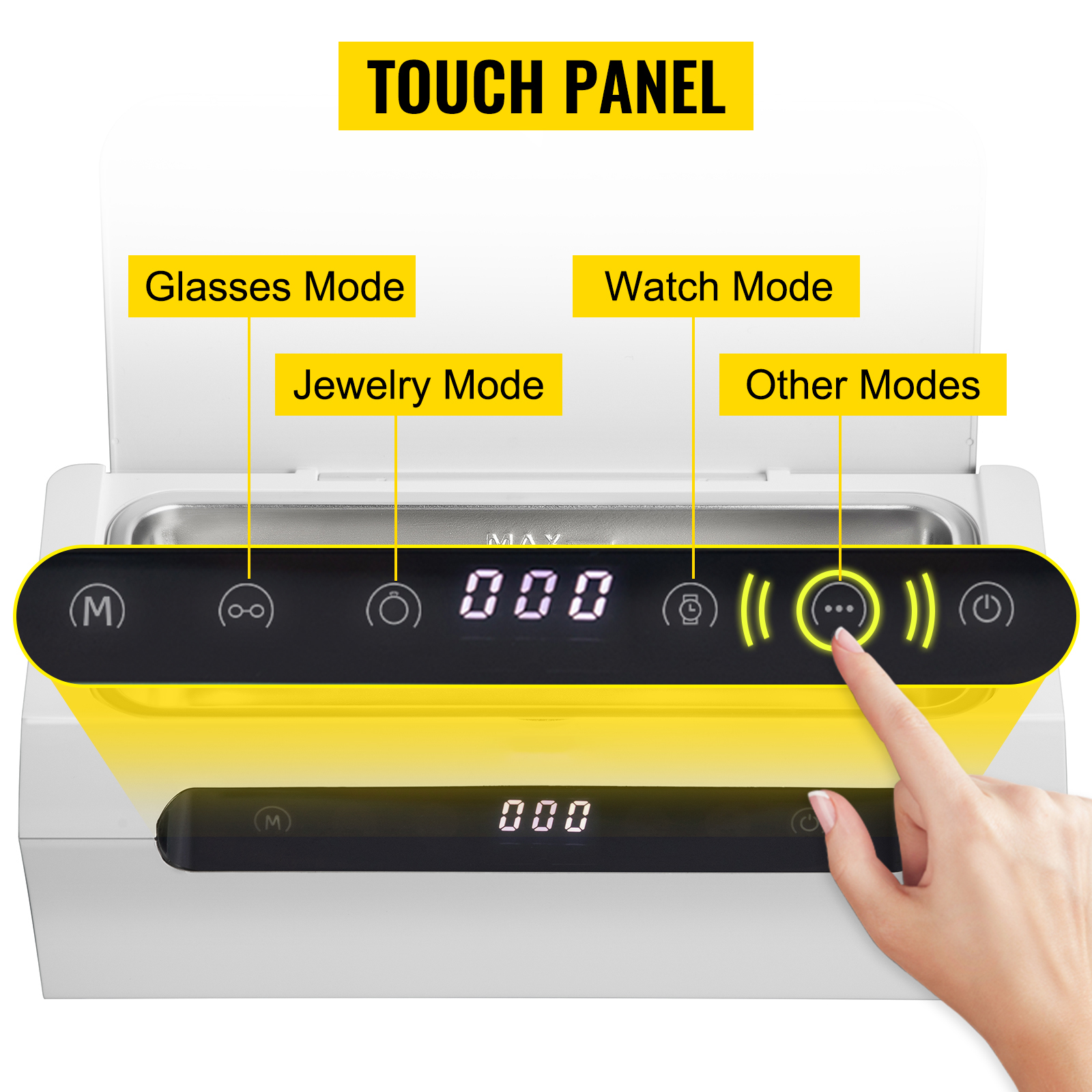 500ml Ultrasonic Jewelry Cleaner Machine 45kHz SUS 304 4 Digital Timer