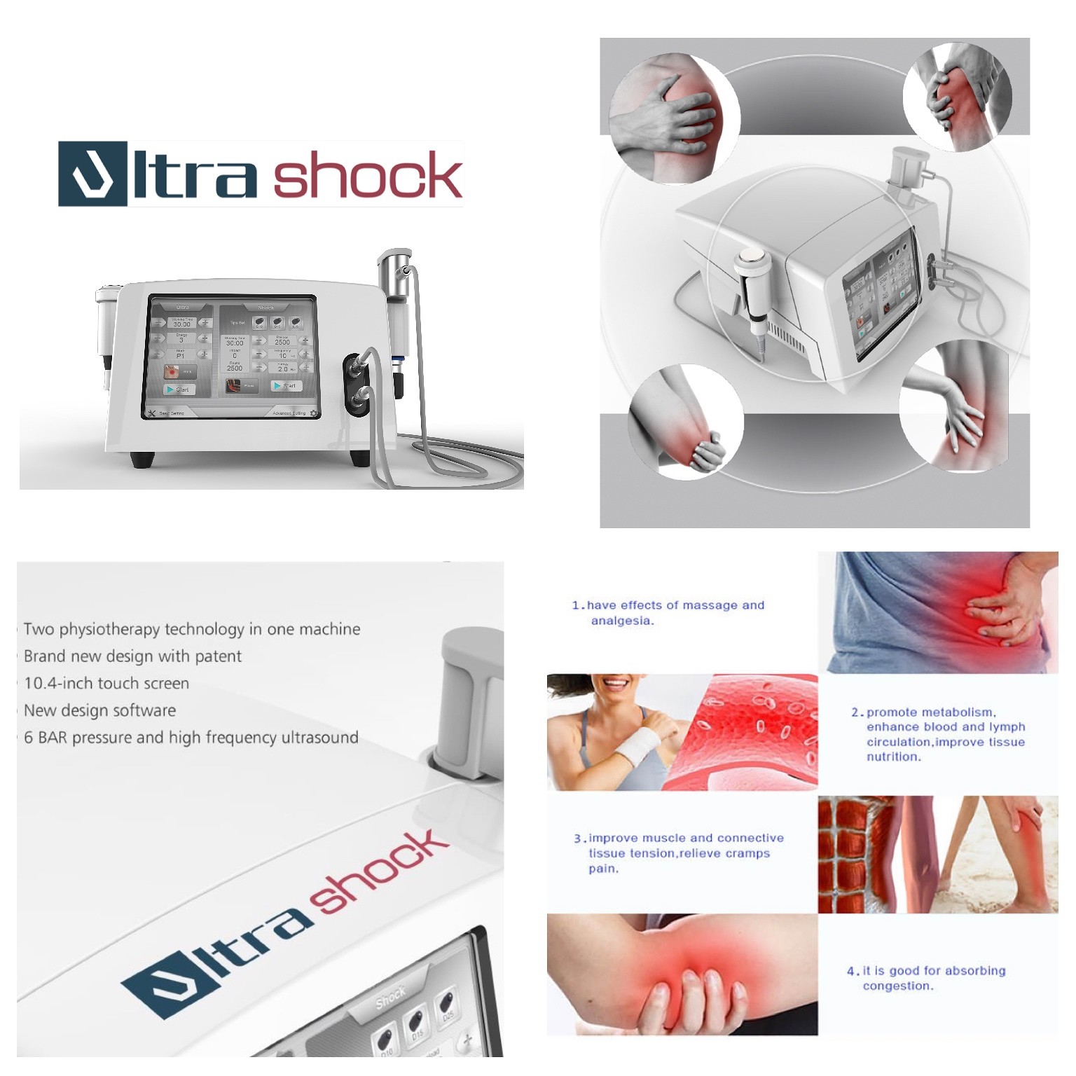 Myofascial Pain Ultrasound Treatment Machine , Shockwave Therapy Equipment