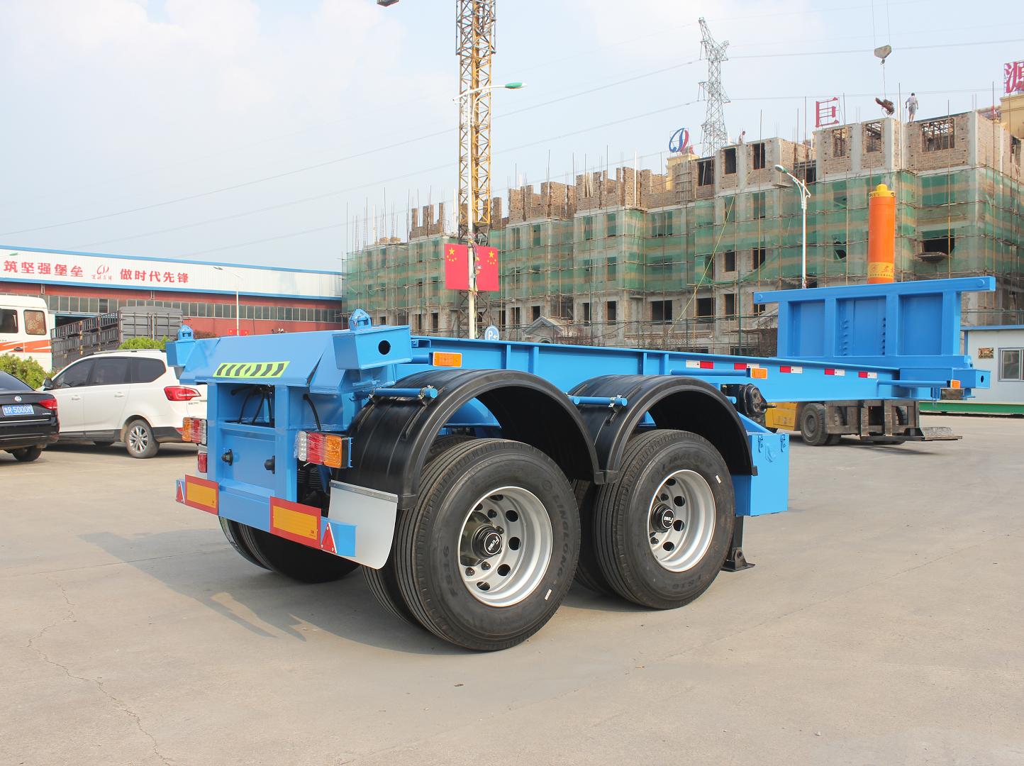 20ft Container Skeleton Dumping Semi Trailer 7700*2500*3070 mm Mechanical Suspension