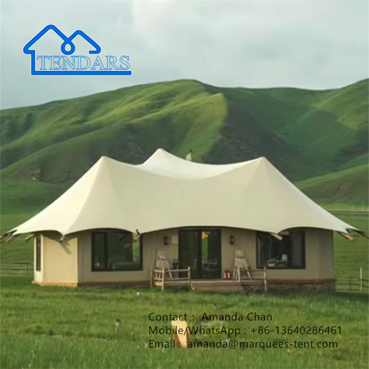 Outdoor Luxury Family Membrane Structure Safari Resort Hotel Tent With Bathroom