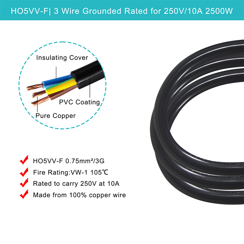 240V 3 Prong IEC 320 C14 Electric Power Cord For Smooth TV Connection In Australia