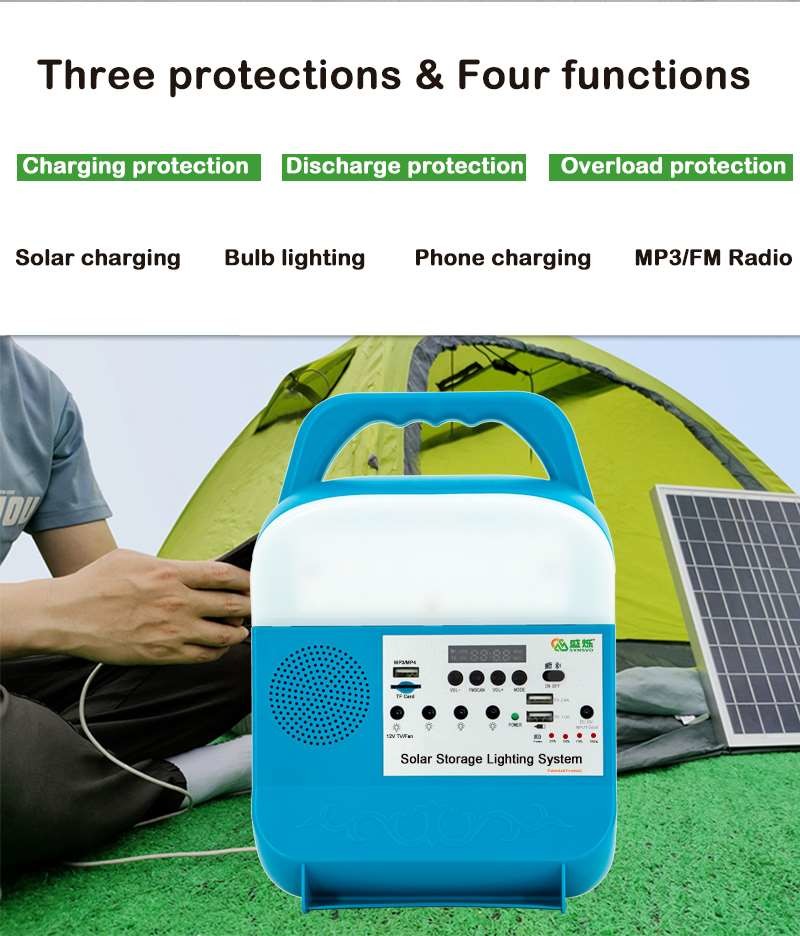 Portable Home Solar Home Lighting System Mobile Charging 25W Led Kits Panel