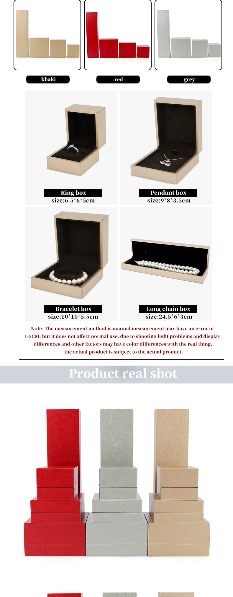 Customized Size Luxury Touch Cardboard Jewelry Packaging Box for Bracelet and Ring