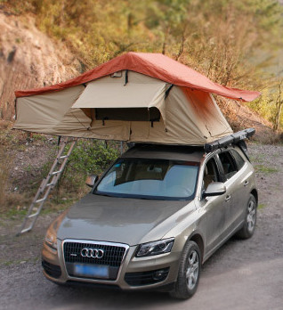 Outdoor 2-4 Persons Trailer Tent Waterproof Aluminum Poles Car Tent