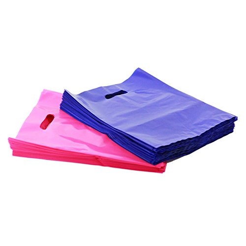 100 Glossy Merchandise Retail Gift Bags , LDPE Material Plastic Retail Bags
