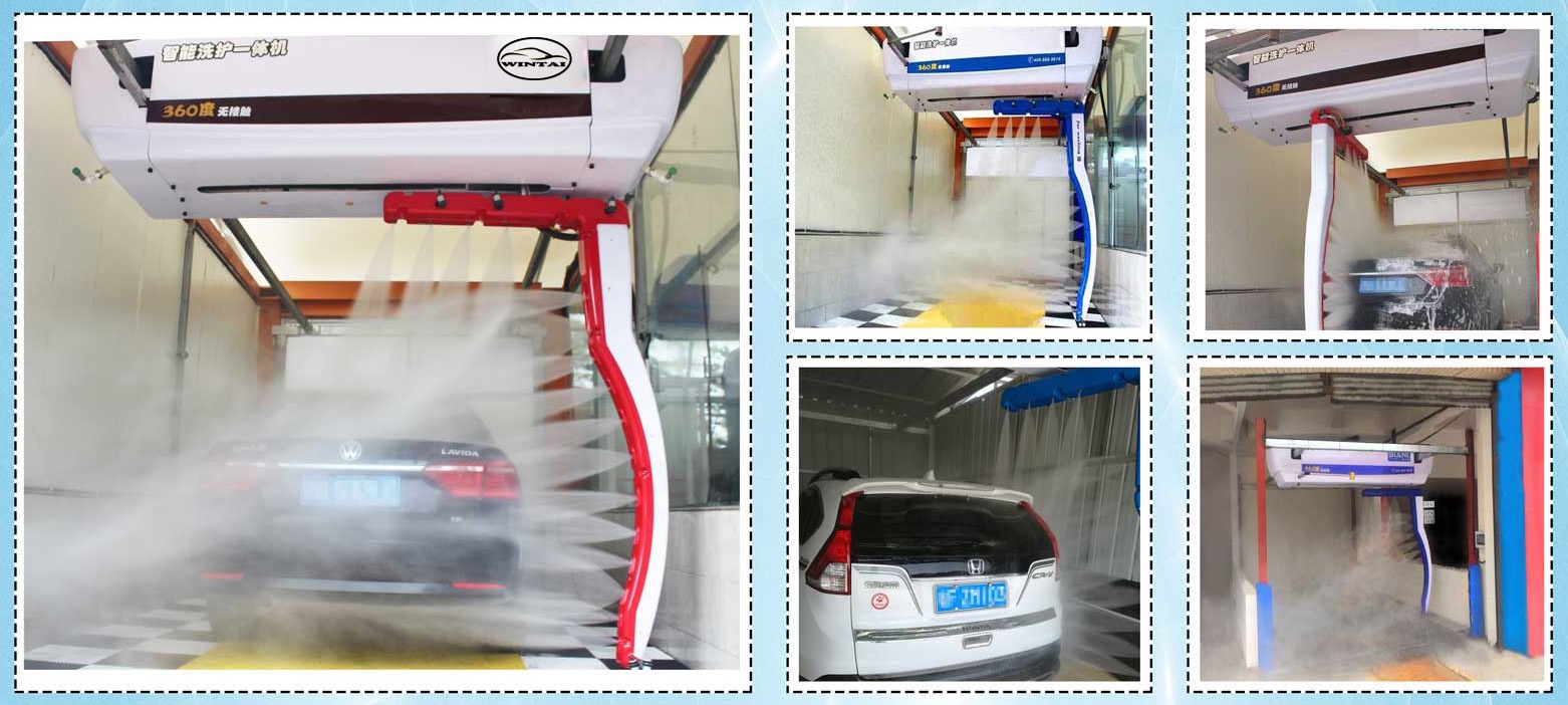 Blue Full Automatic Touchless Car Wash System WT390 380V Safety Operation