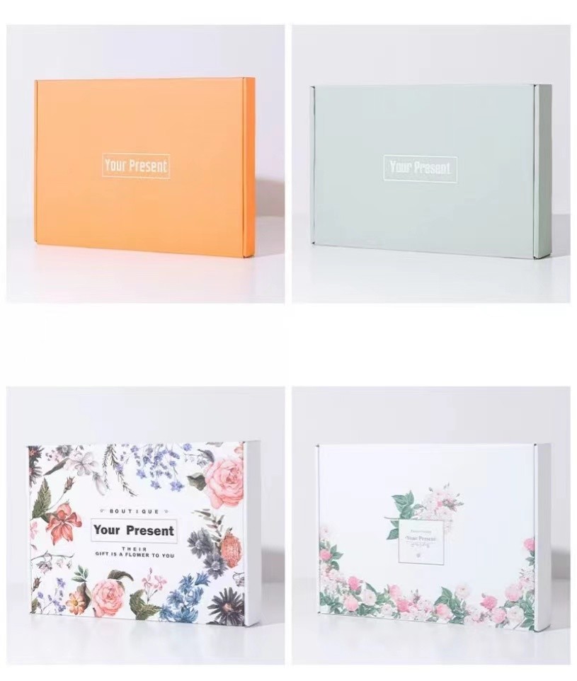 Eco Skincare Beauty Cloth Corrugated Paper Box Matte Colored Corrugated Mailing Boxes
