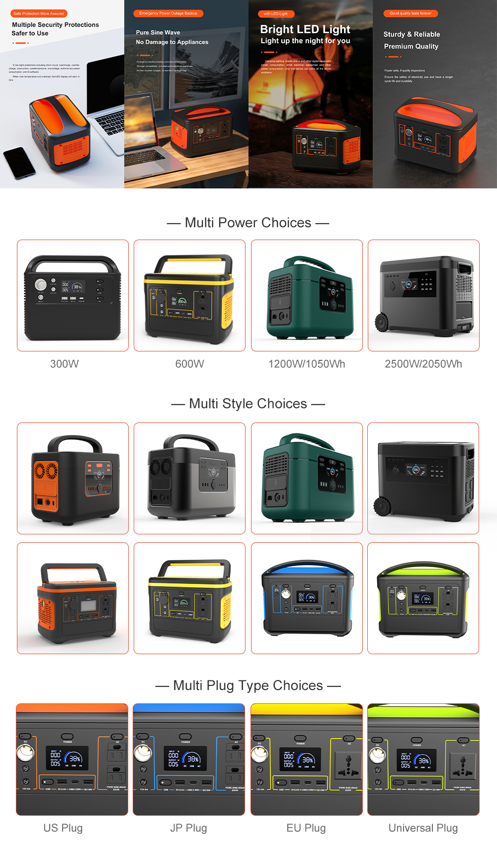1200W LED Light High Power Generator Sets Solar Panel Battery