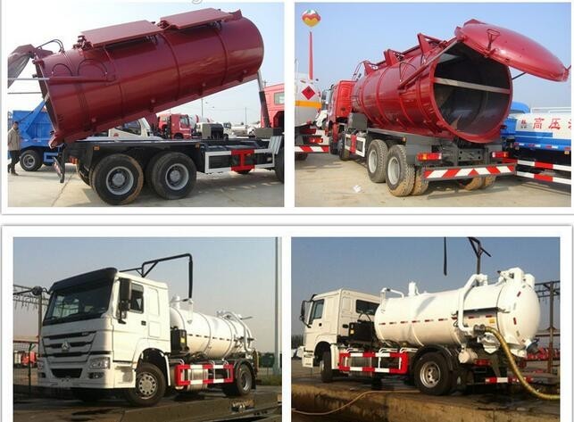 Sinotruk Howo 18000L Sewage Suction Truck With Vacuum Pump 10 Wheeler