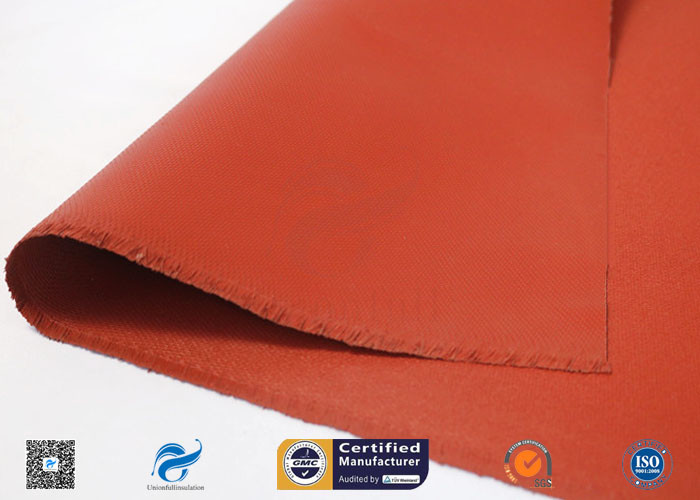 Insulation Fireproof Silicone Coated Glass Fabric , Silicone Impregnated Fabric