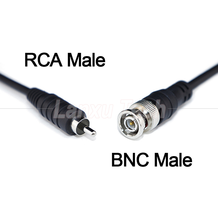 BNC Male to RCA Male AV Extension Cable for CCTV Camera