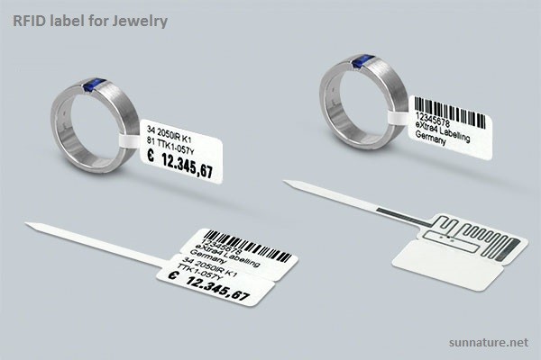 Rectangle RFID Tag Sticker Bar Code Labels Ribbon Printing For Jewelry