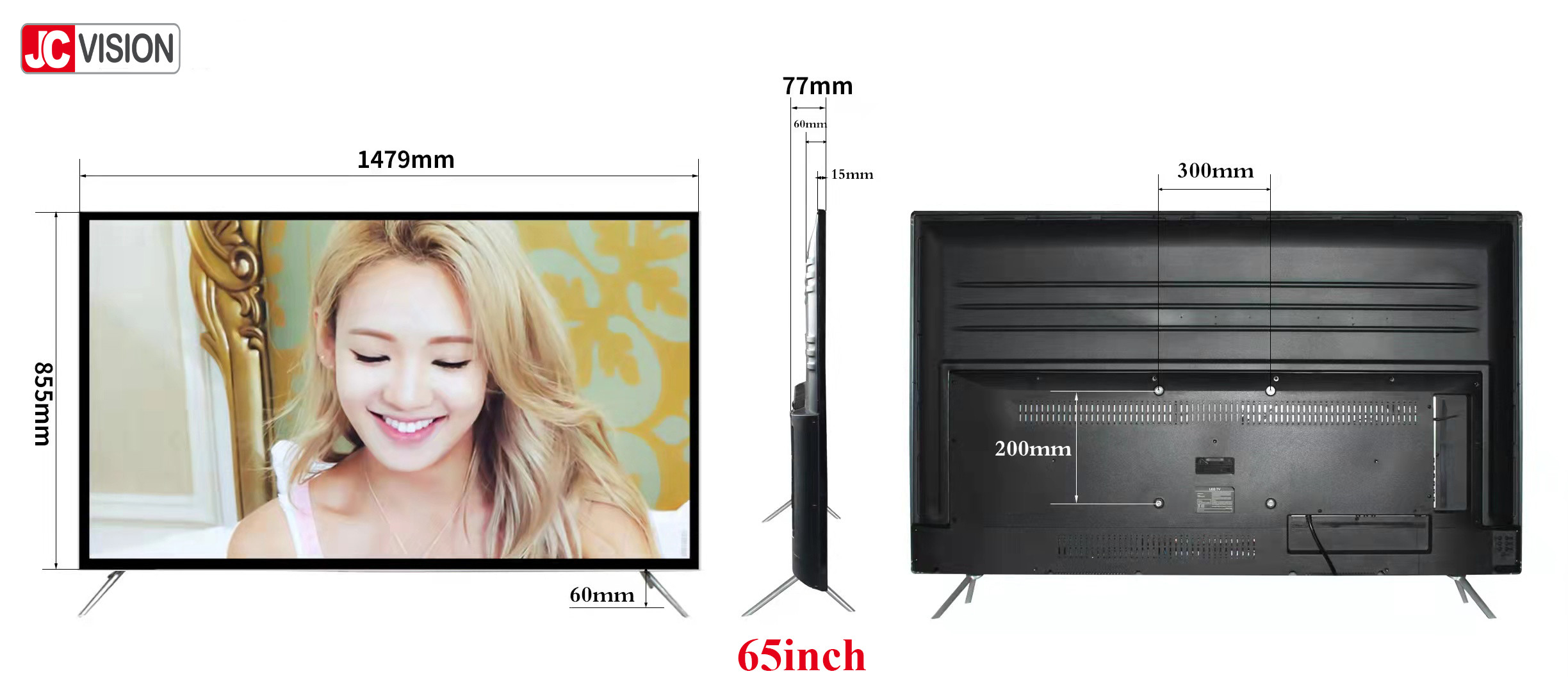 JCVISION 65 Inch Smart TV Indoor Digital Signage Displays With Multi-language OSD