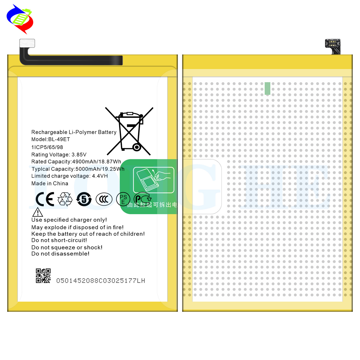 BL-49ET 4000mAh LB6 Pouvoir 3 Air Mobile Phone Battery for Tecno Pouvoir 2 Air LC6