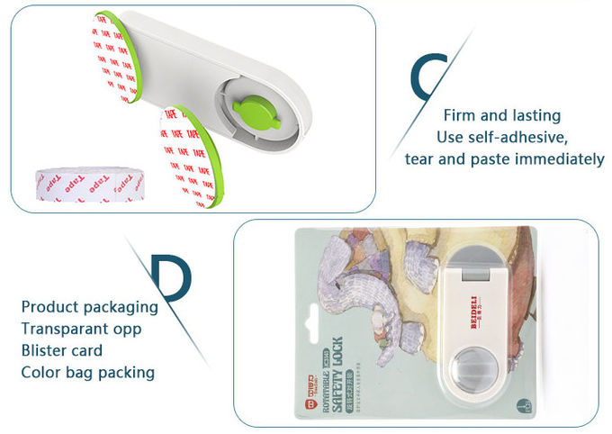 ABS Rotating Lock Classical Child Safety Cabinet Locks , Baby Safety Window Locks