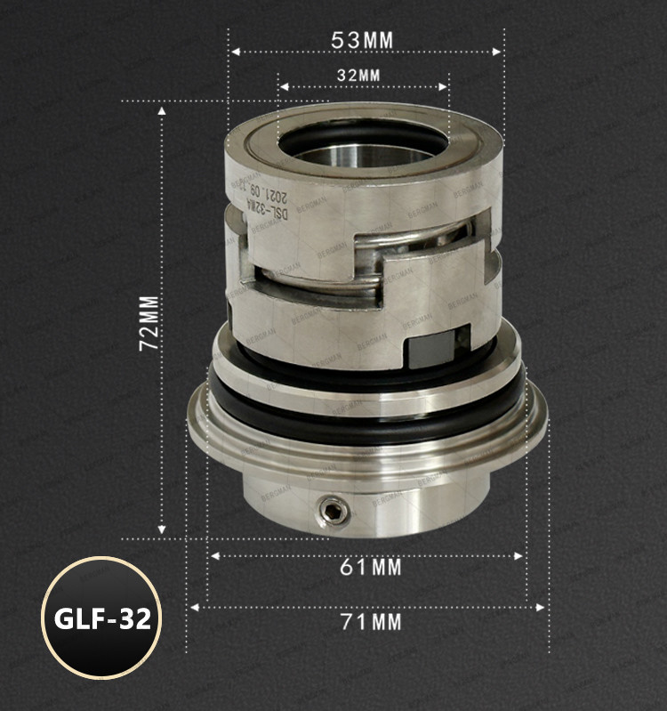 BERGMAN Replace Grundfos GLF-12 16 22 32 36mm CR CRN CRI Pump Mechanical Seal HQQV HQQE 96455086 96511844 96525458