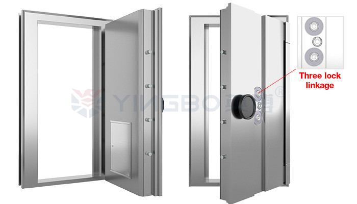 H2250*W1450mm Anti Cutting Modern Bank Vault Door Three Lock Linkage YB/VC-2