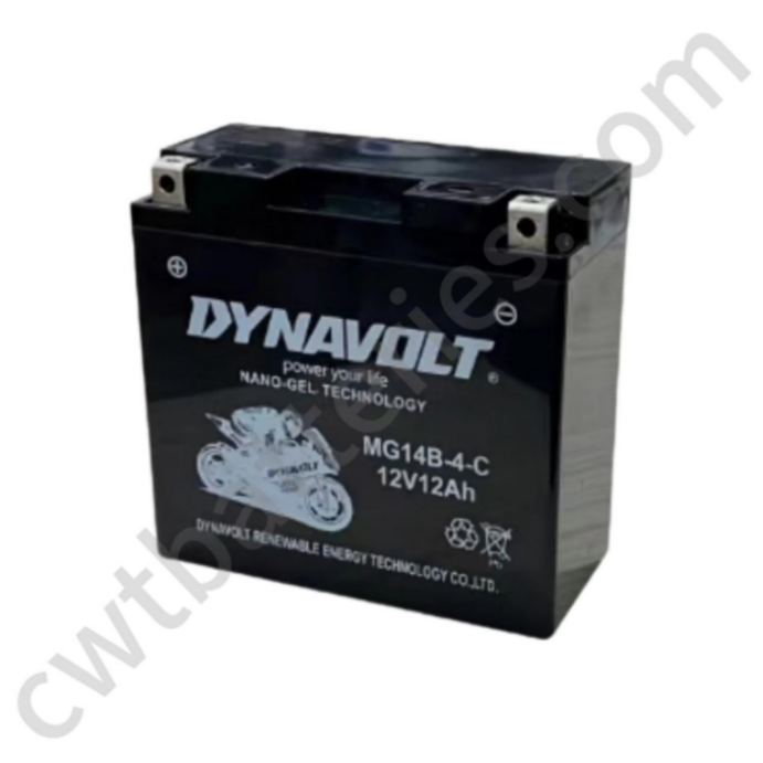 Dynavolt MG14B-4-C Nano-Gel Battery 12V 12Ah Motorcycle Battery T9 Copper Terminal New Original