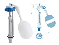PP Blue-green 2 Step Valve Filling WC Toilet Fill Valve For Educational Institutions
