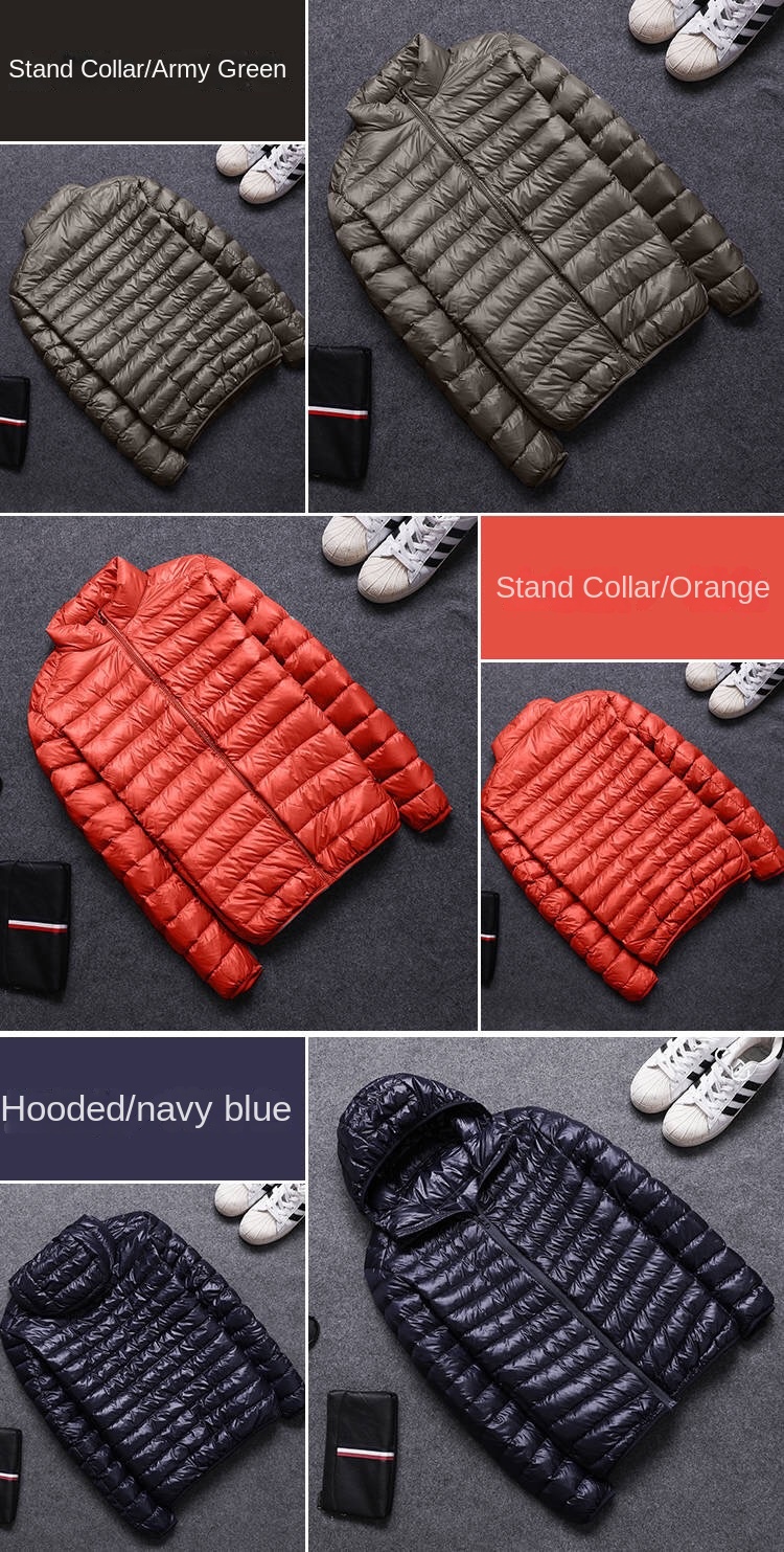 Duck Down Filled Puffer Jackets Multi Coloured Outdoor Light Warm Standing Collar
